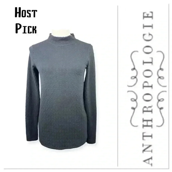🔥 Host Pick 🔥Anthropologie Postmark textured black sweater size small - Picture 1 of 9
